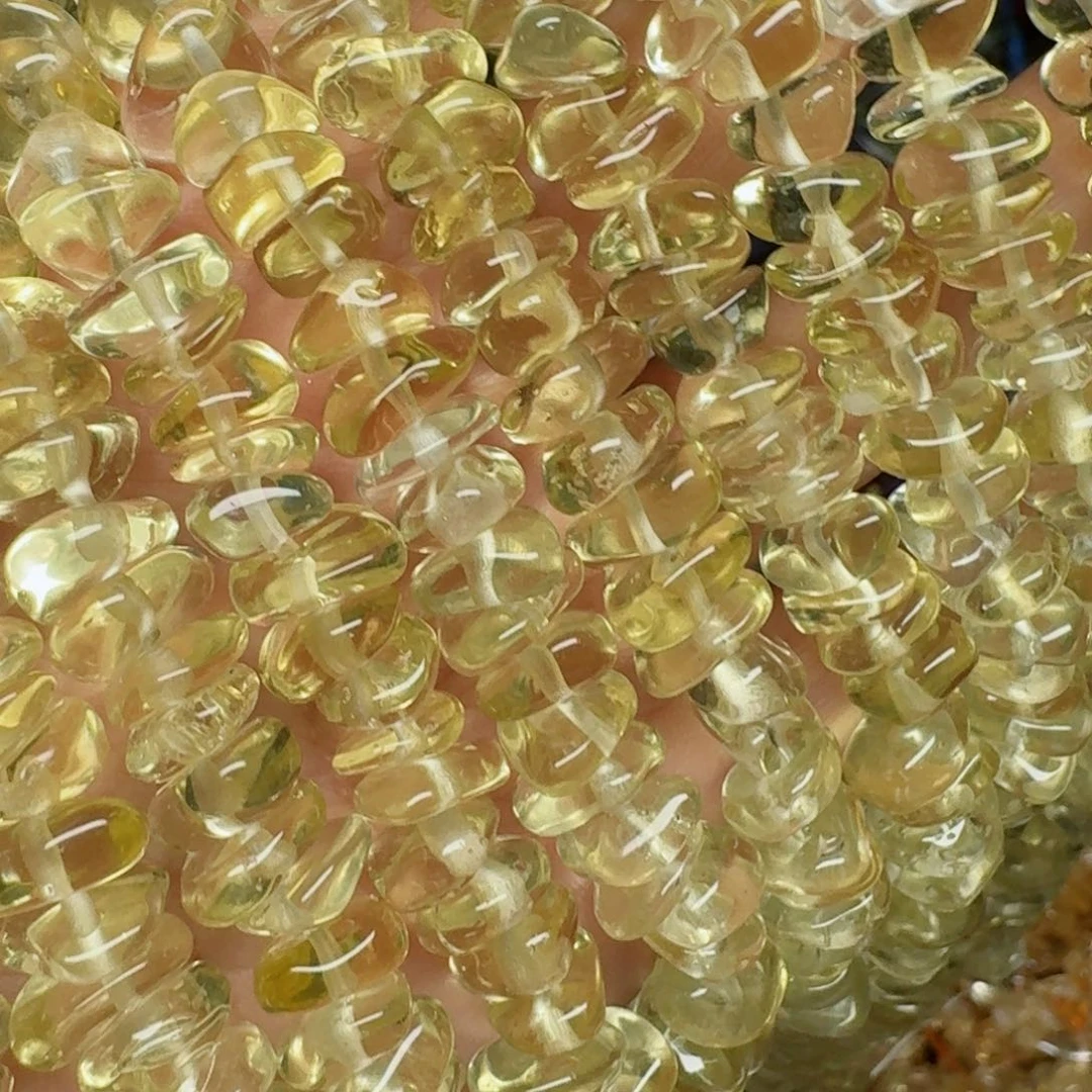 玛瑙/玉髓合金珠宝半成品10柠檬晶一条