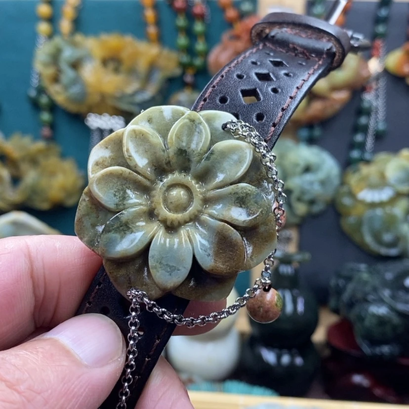 【闪购商品】蛇纹石玉未镶嵌手牌