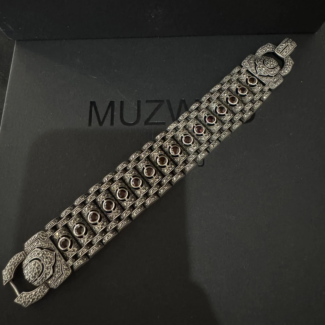 925银手链 木子物·海外系列重工s925银老琉璃手工制作复古手链