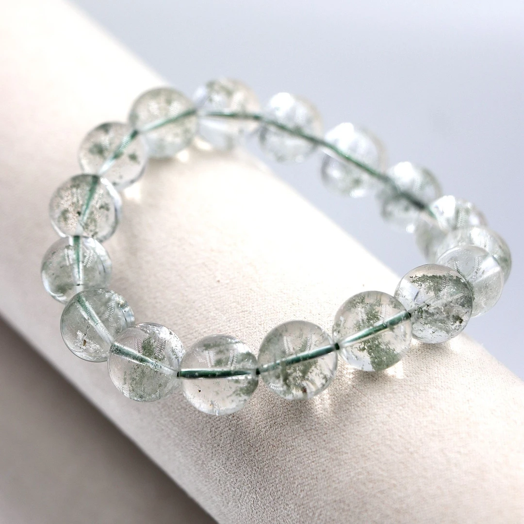 天然巴西矿满天星绿幽灵水晶手串A5557-尺寸可选-多样性发一