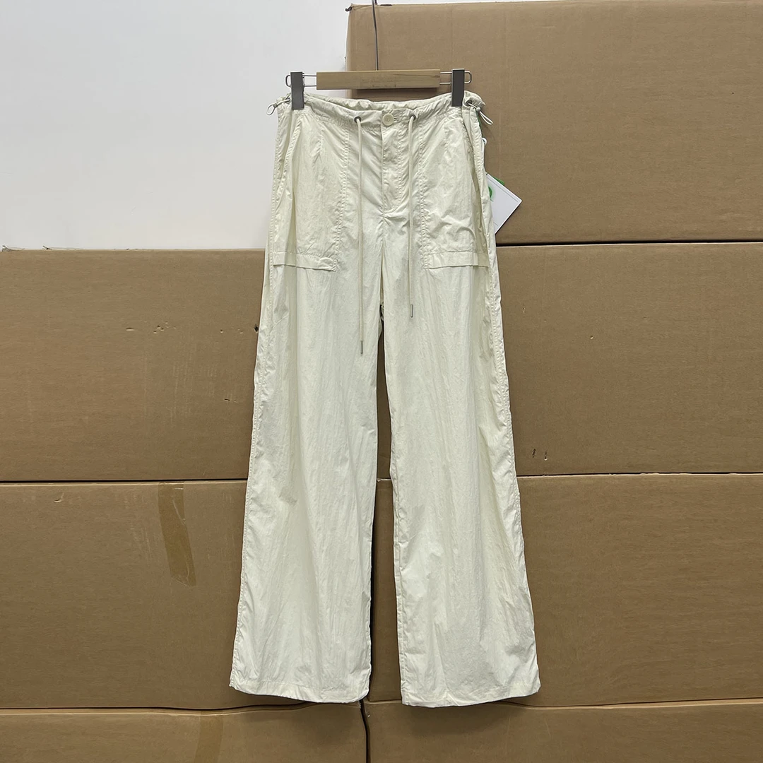 非沅！！夏防蚊裤 街头美式口袋工装裤女户外登山休闲抽绳降落伞裤