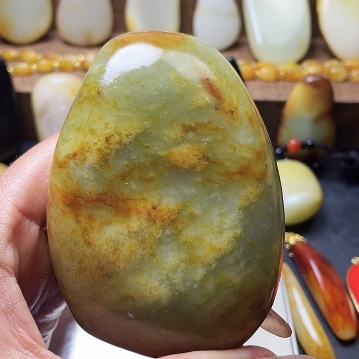 和田玉颈饰足银镶嵌