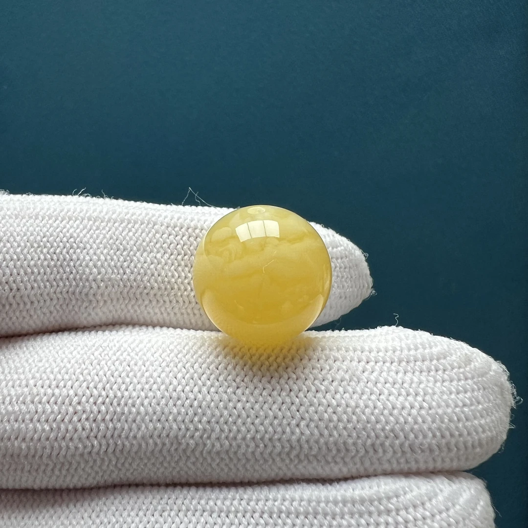 A1772 天然原矿蜜蜡 圆珠15.3mm 支持鉴定假一罚十