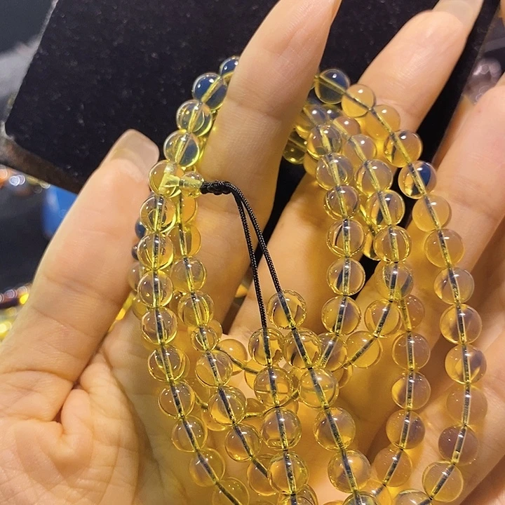 蓝珀未镶嵌珠宝奇石墨西哥蓝珀佛珠6