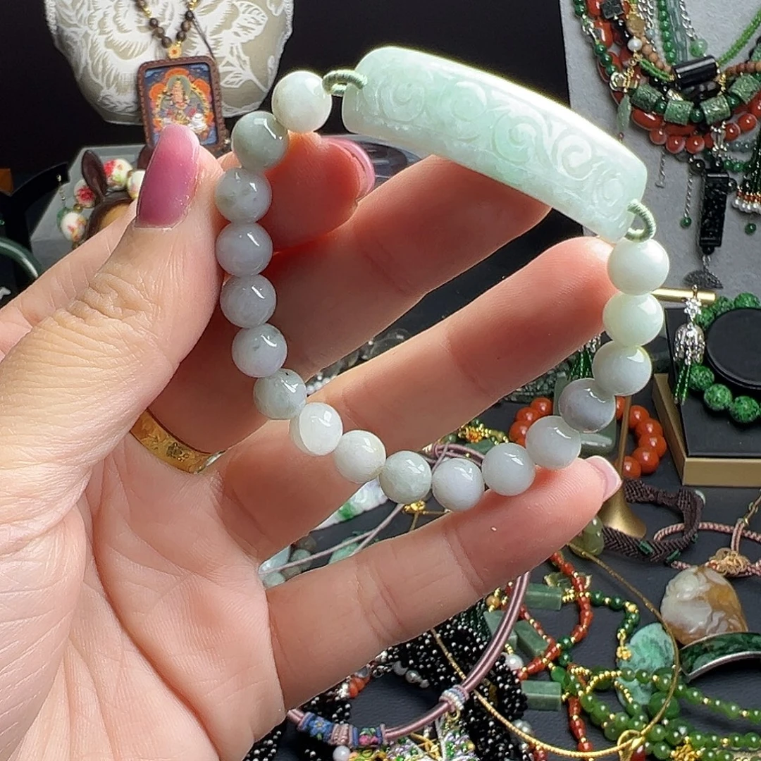 翡翠未镶嵌手链59.9