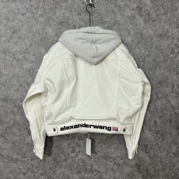 95新 maje 大王连帽白色夹克外套