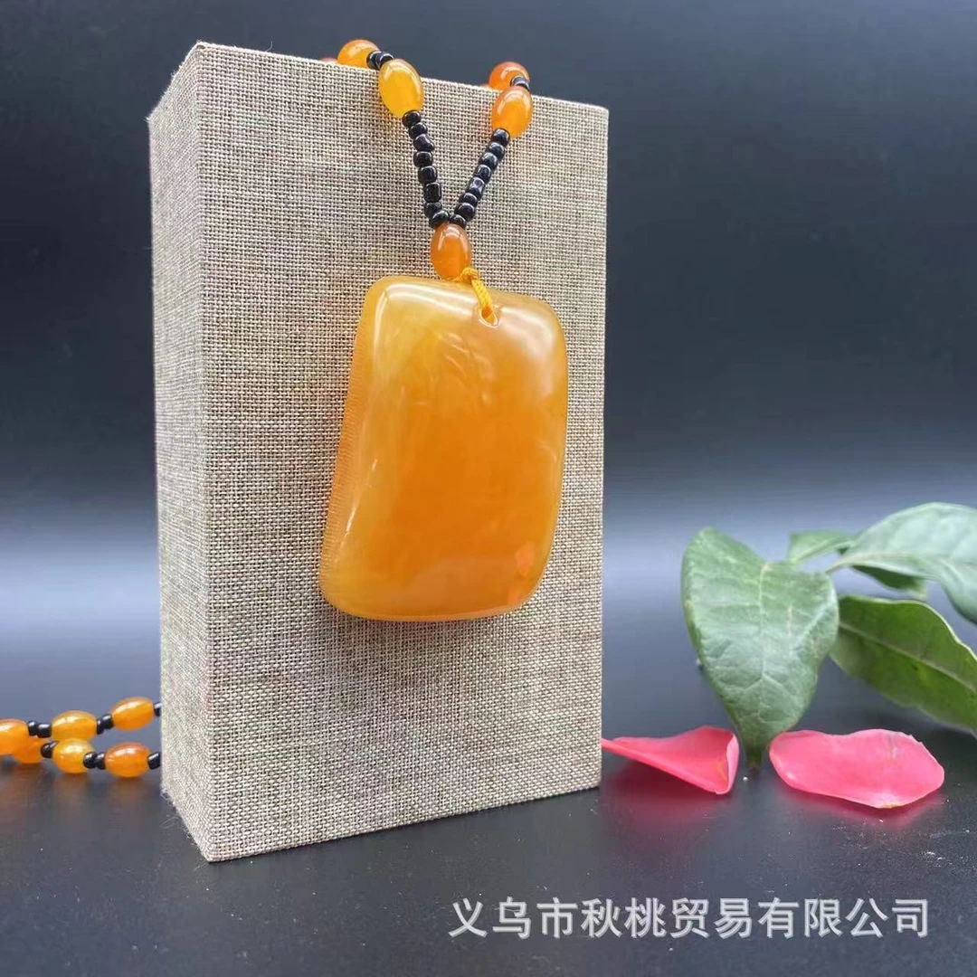 392不带礼盒发货二代鸡油黄毛衣链