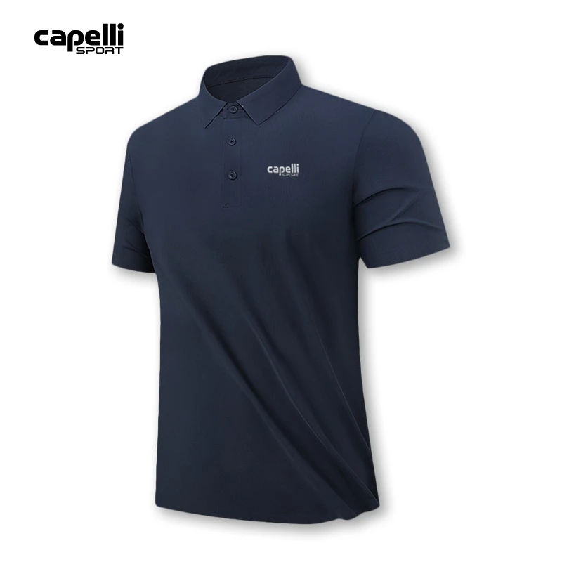 Capelli Sport3511男商务POLO衫冰丝T恤翻领无缝压脚潮短袖男速干