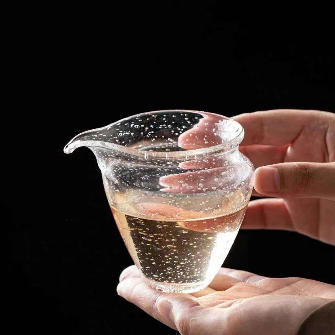 梦影气泡公道杯玻璃高档分茶水公杯家用高颜值茶海分茶泡茶器匀杯