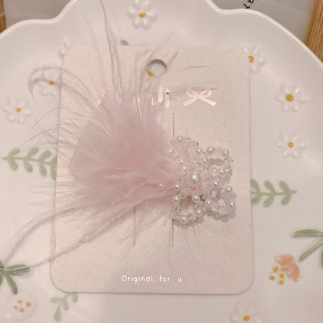 JL-4238【满9.9包邮】串珠花朵猫猫碎发压夹