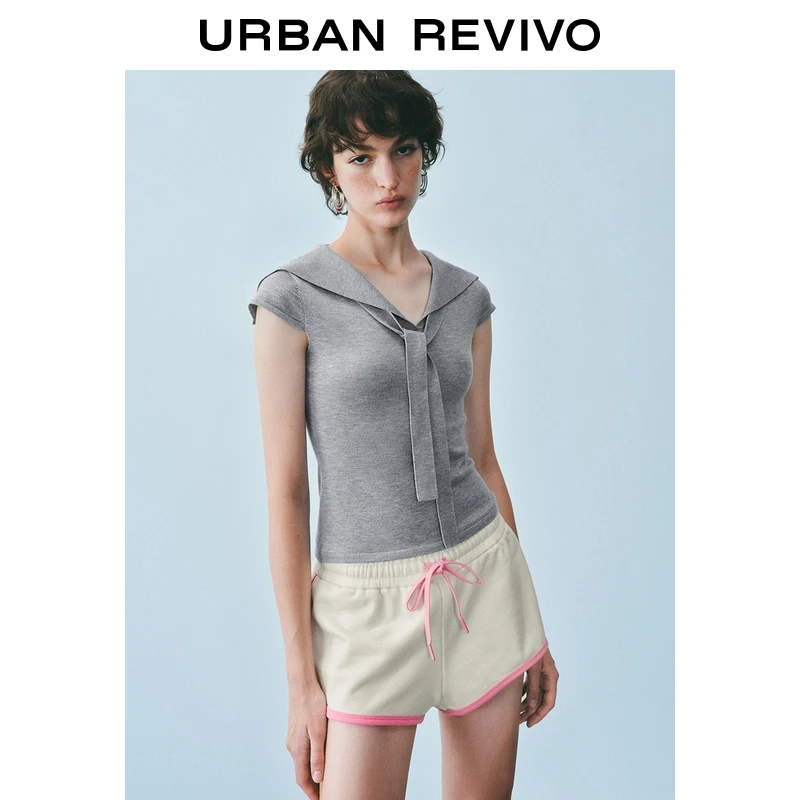 UR2025夏季新款女装时尚设计感假两件披肩针织衫UYL950086