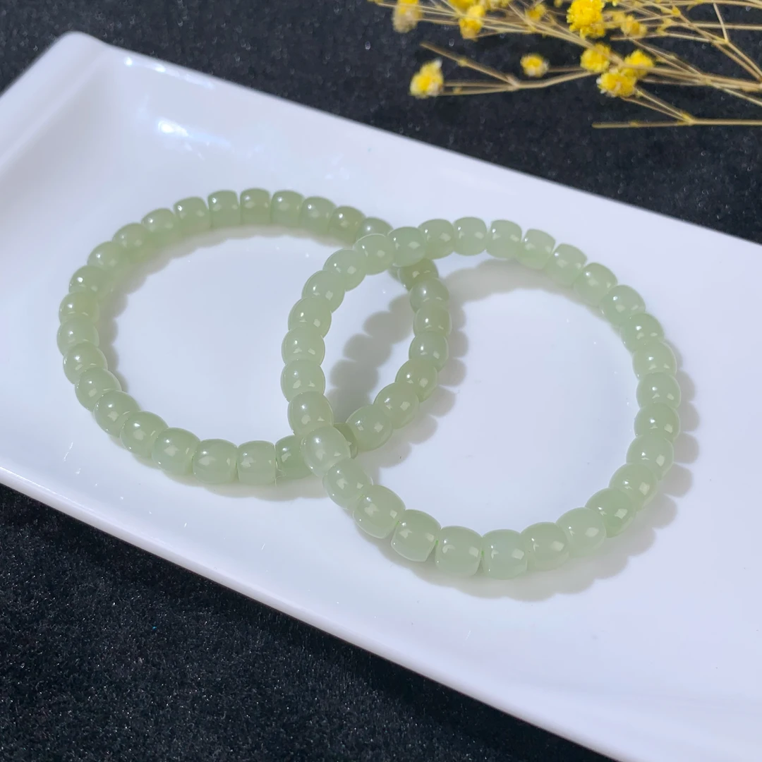 【麦子家族直播优惠】天然和田玉直切手串6-7多样性发1 SC733