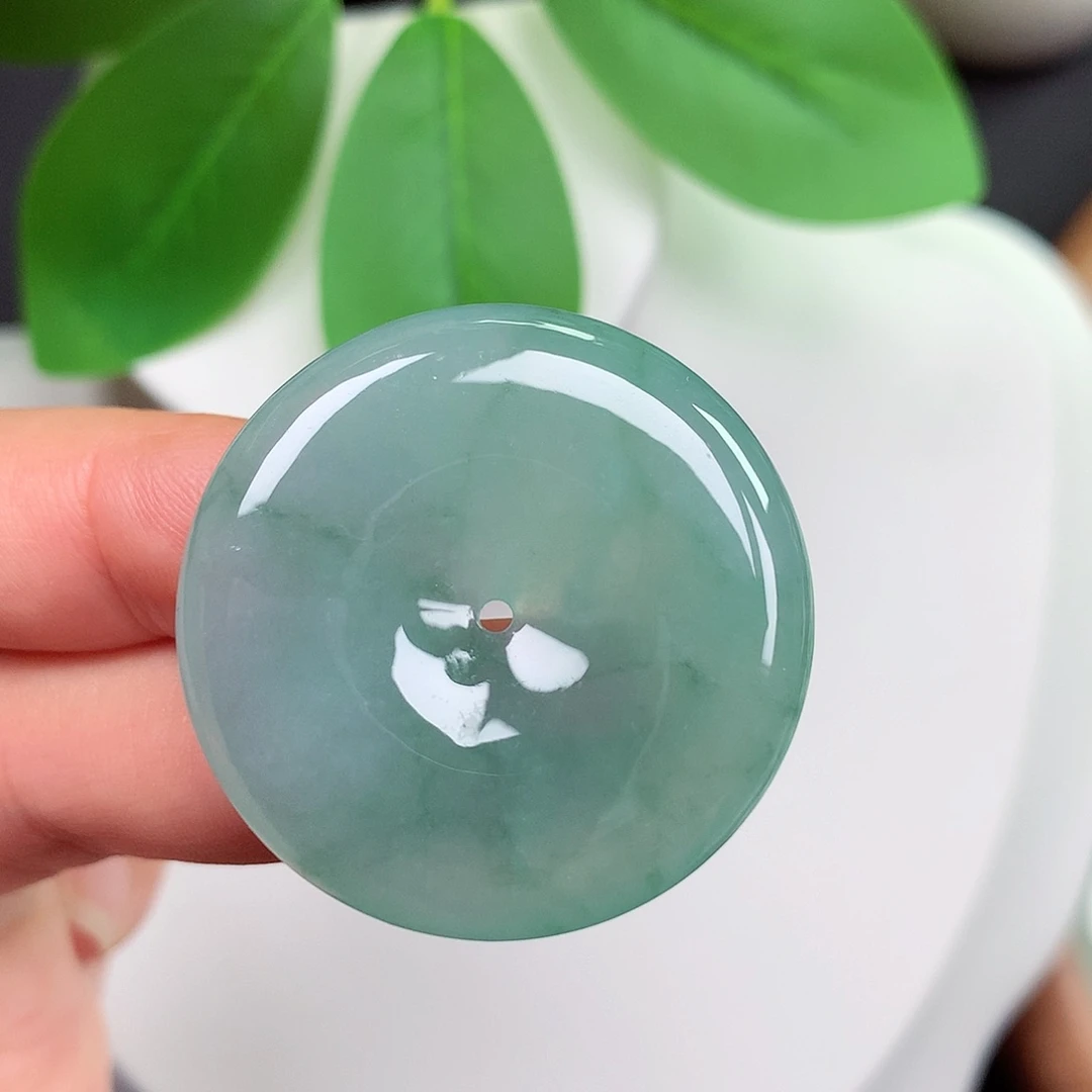 颈饰未镶嵌翡翠平安扣 33.3x5.9mm