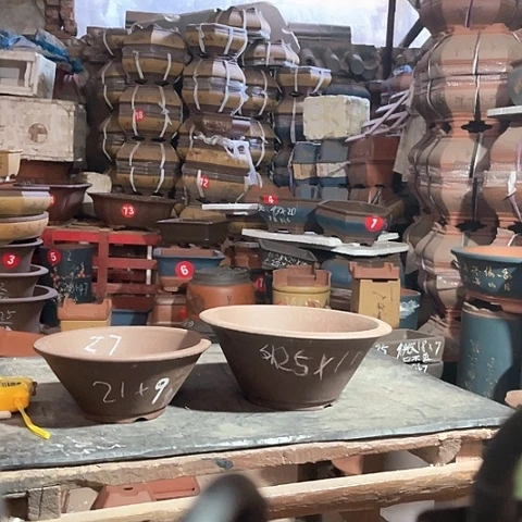 紫砂花盆碗盆两个