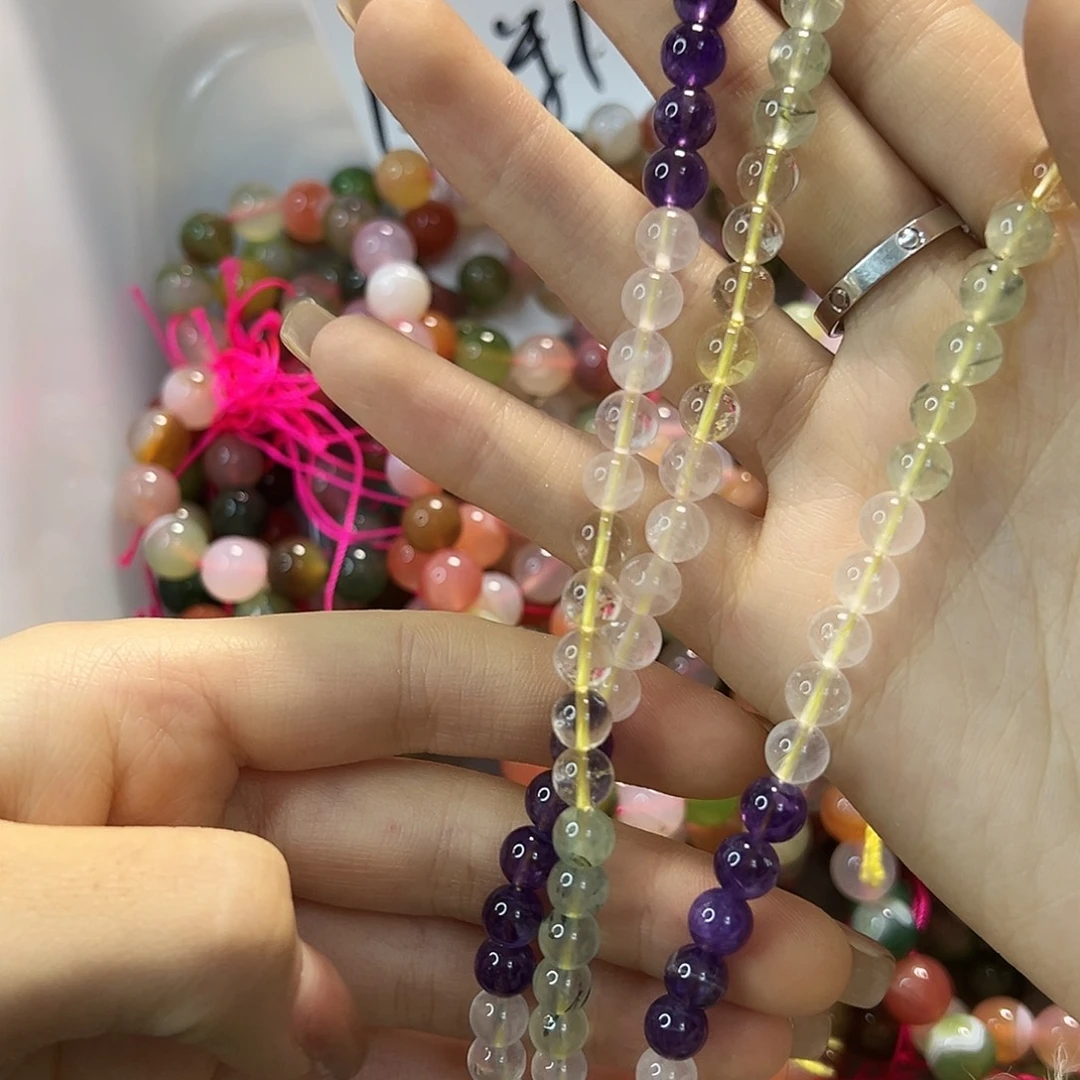 玛瑙/玉髓合金珠宝半成品多宝水晶卡6一条