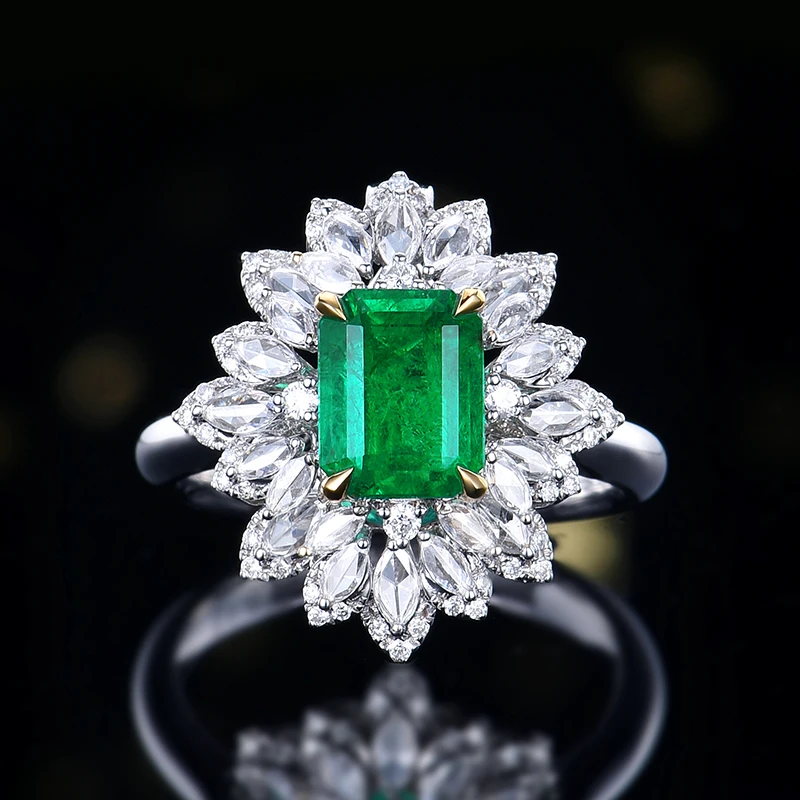 卡莱诗主石1.83克拉18K金赞比亚天然祖母绿戒指/吊坠附GUILD证书