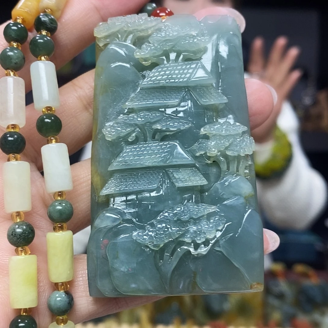 未镶嵌岫玉挂件吊坠项链