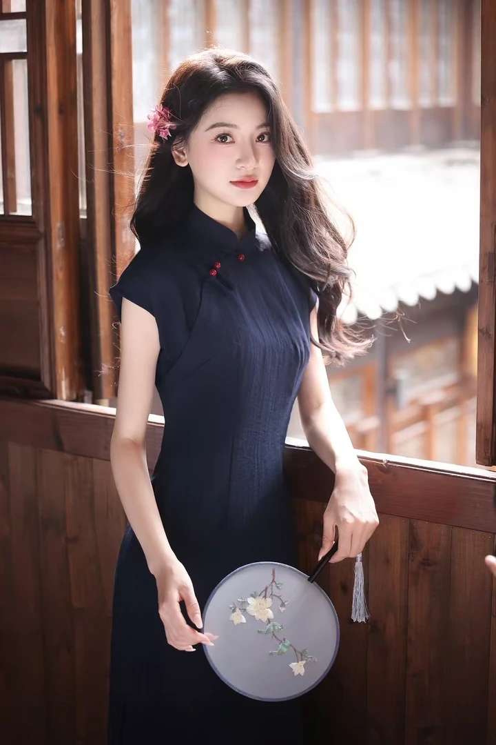 【知晓】苏囡囡旗袍春夏新款单层新中式改良拉链款长度约125