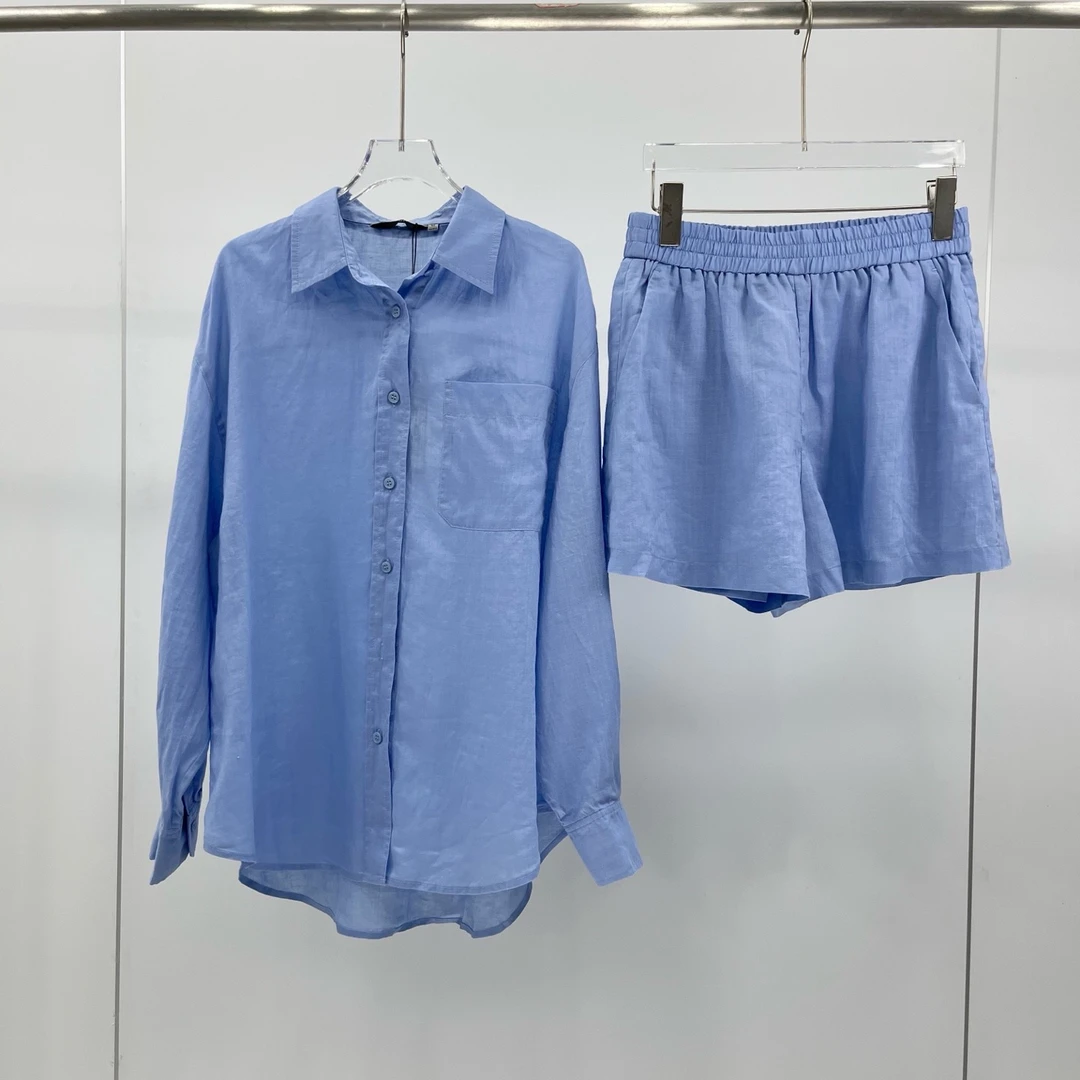 艾家商场同款9288夏季衬衣套装简约时尚休闲