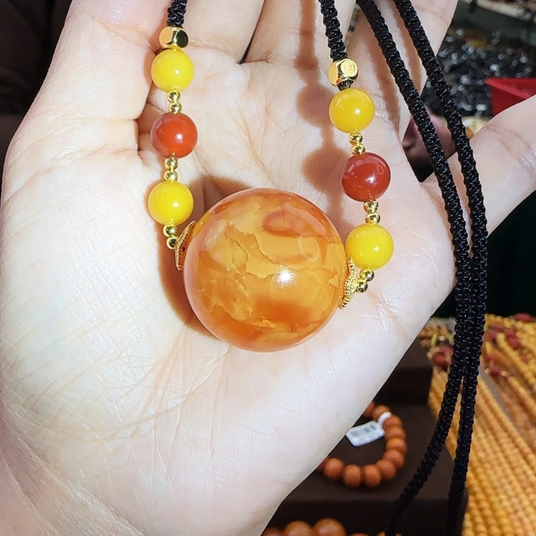 琥珀未镶嵌颈饰26MM锁骨