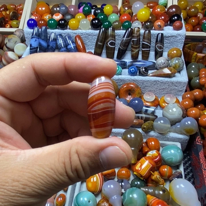 玛瑙/玉髓未镶嵌珠缠丝桶珠