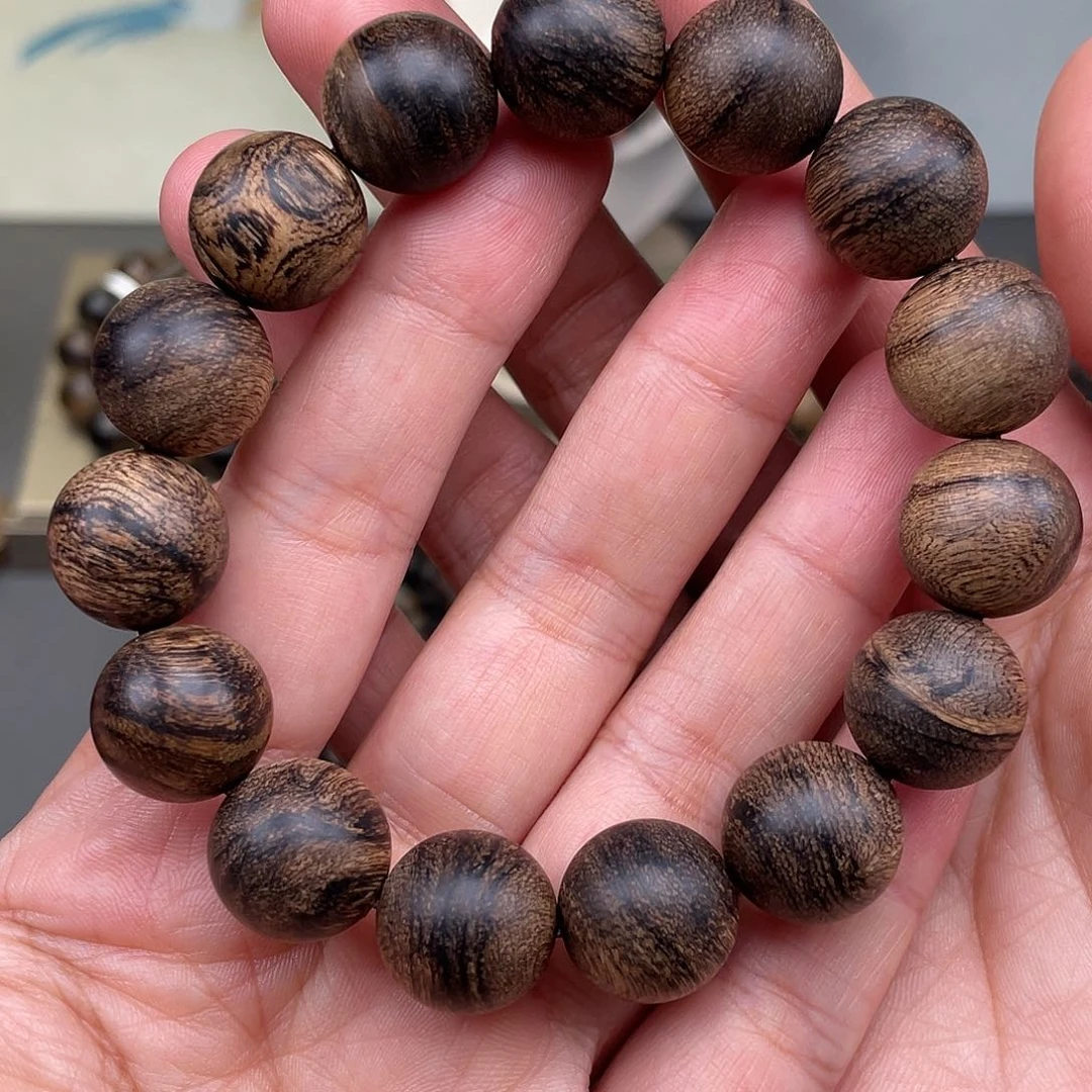 沉香手串没***单越南芽庄白棋虎皮瘿子瘤疤s