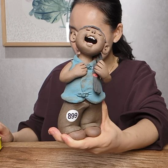 粗砂不规则羲媧娃系列作品站女娃