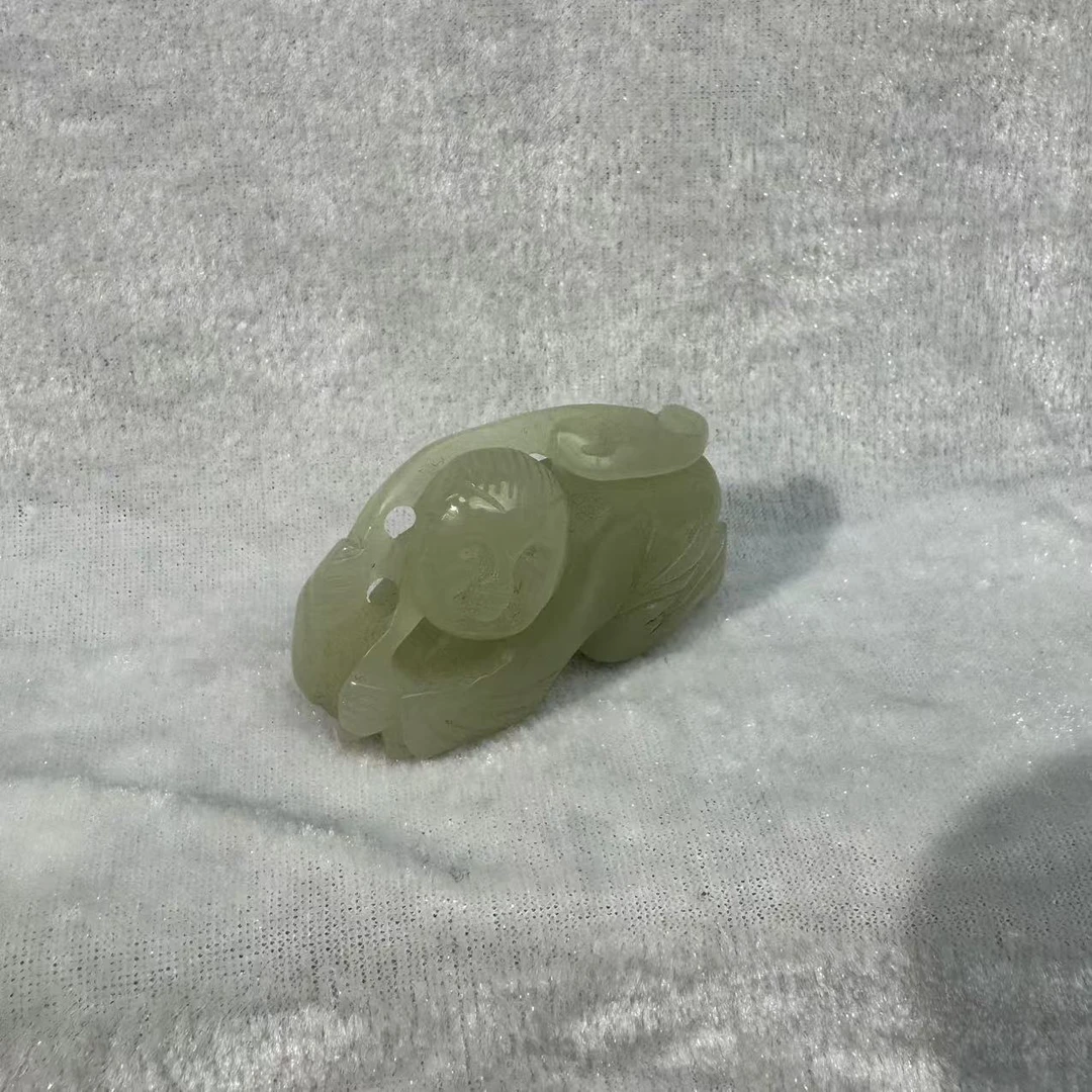 和田玉 灵芝童子手把件