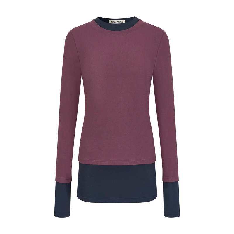 ANNAMOOER2025春夏拼接双领假两件T恤女688dopdop买手店