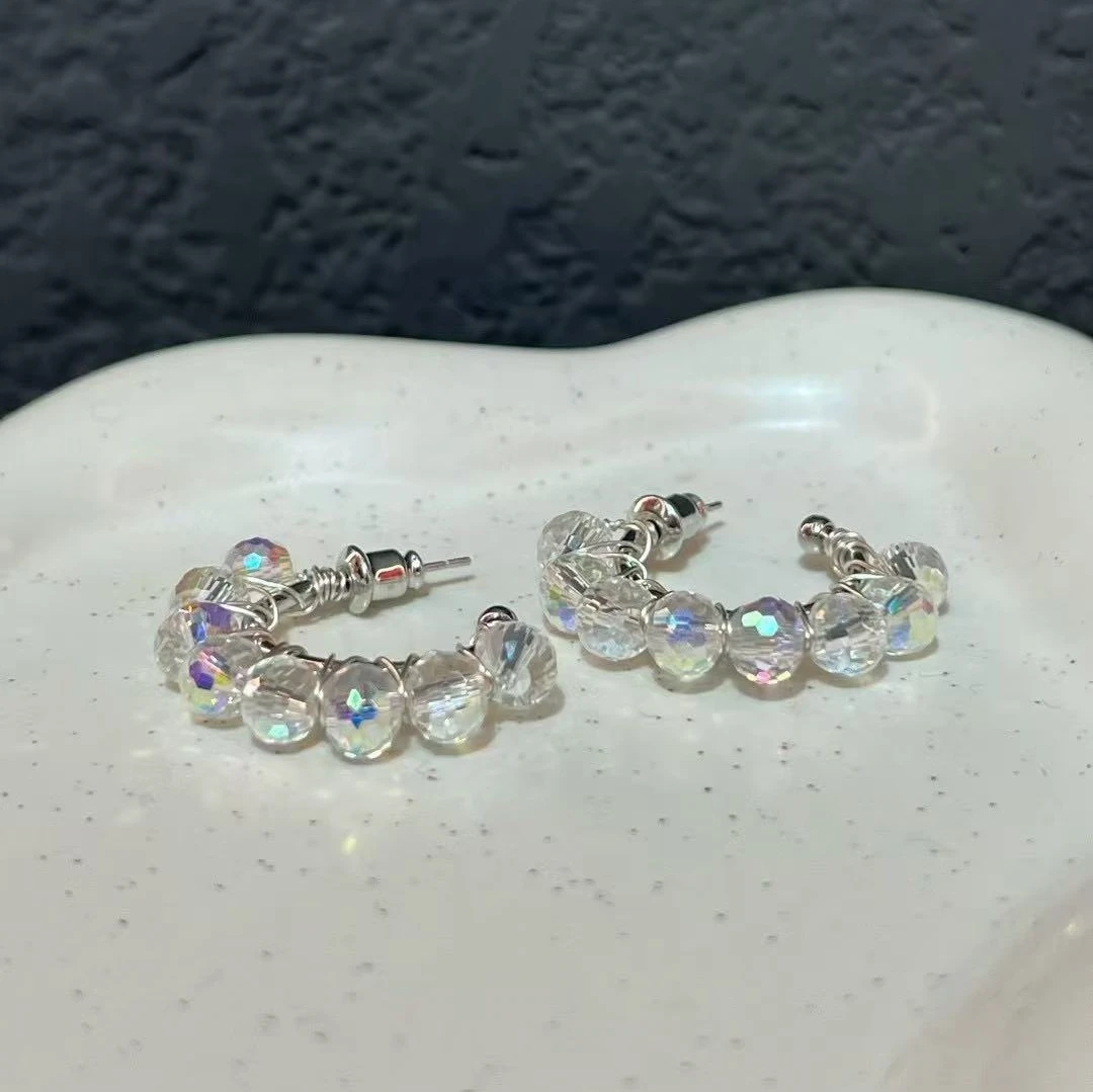 F857炫彩灯泡水水c圈款耳钉耳饰