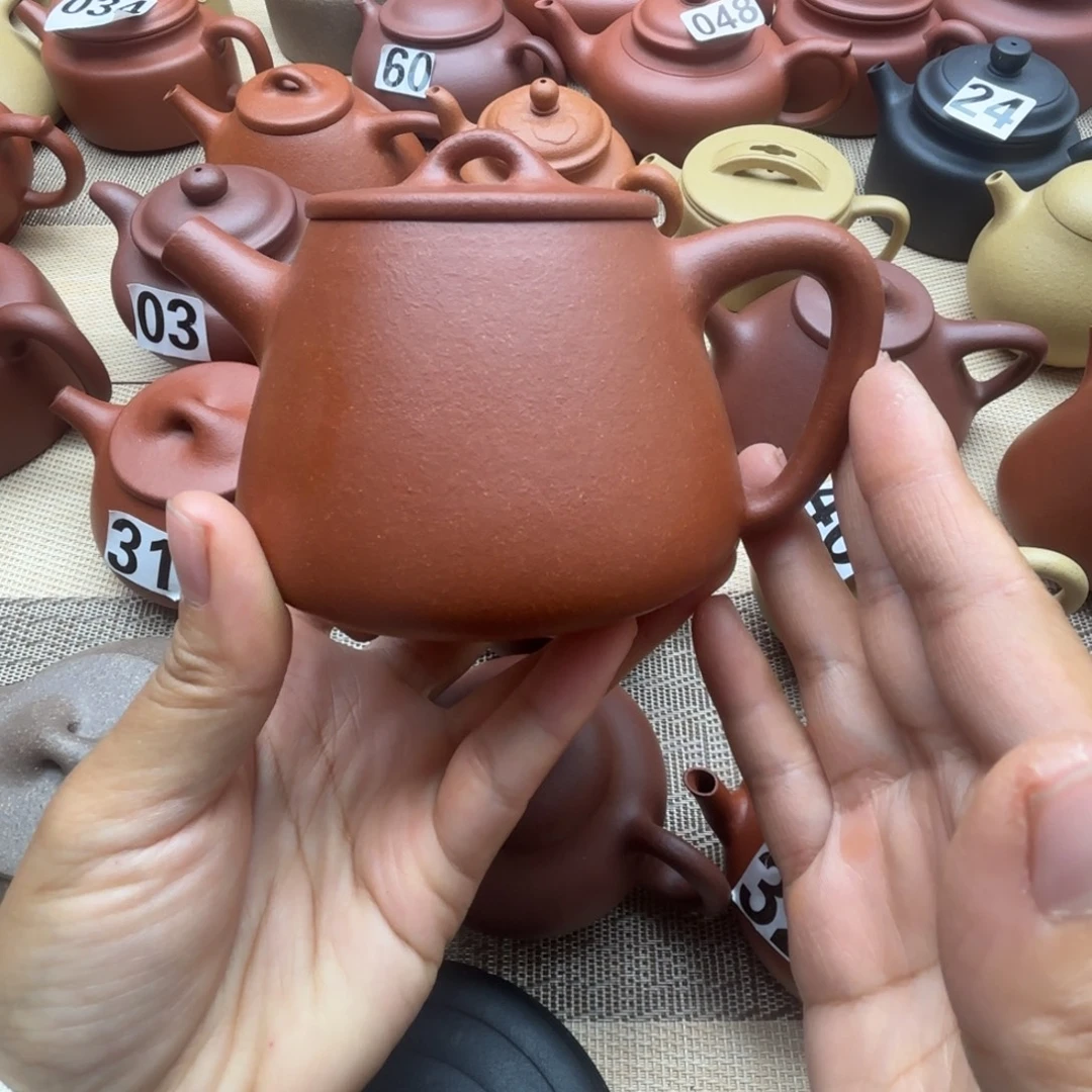 紫砂茶壶红降坡高瓢230cc瑕疵