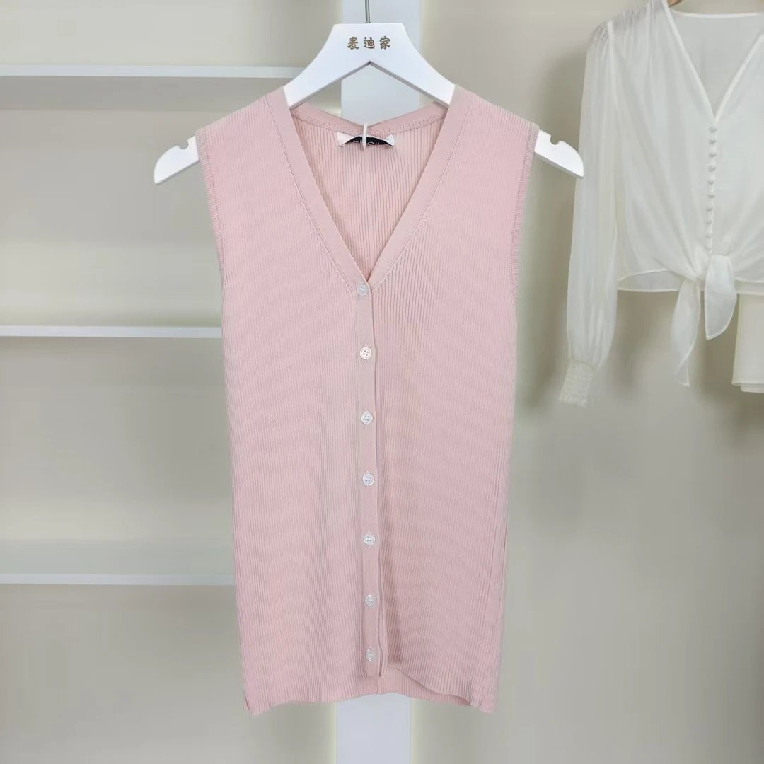 麦迪尚品【K】50428383 春夏针织简约纽扣背心开衫品牌撤柜女装