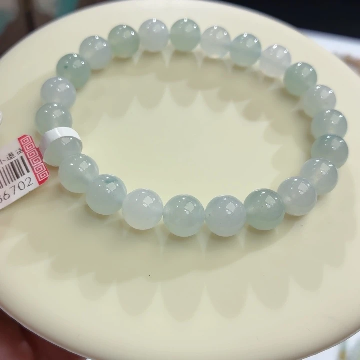 翡翠未镶嵌手链冰胶马卡龙卡8.4