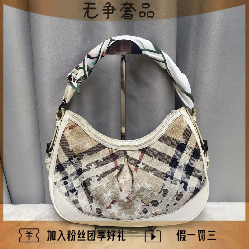 90新 BURBERRY/博柏利 战马格手提单肩腋下包