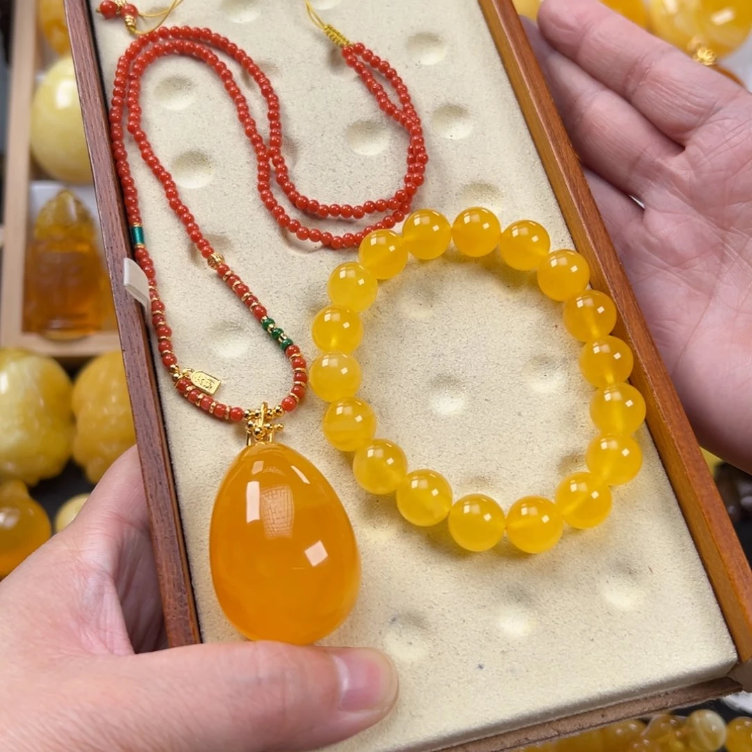 蜜蜡未镶嵌吊坠(赠链)套装