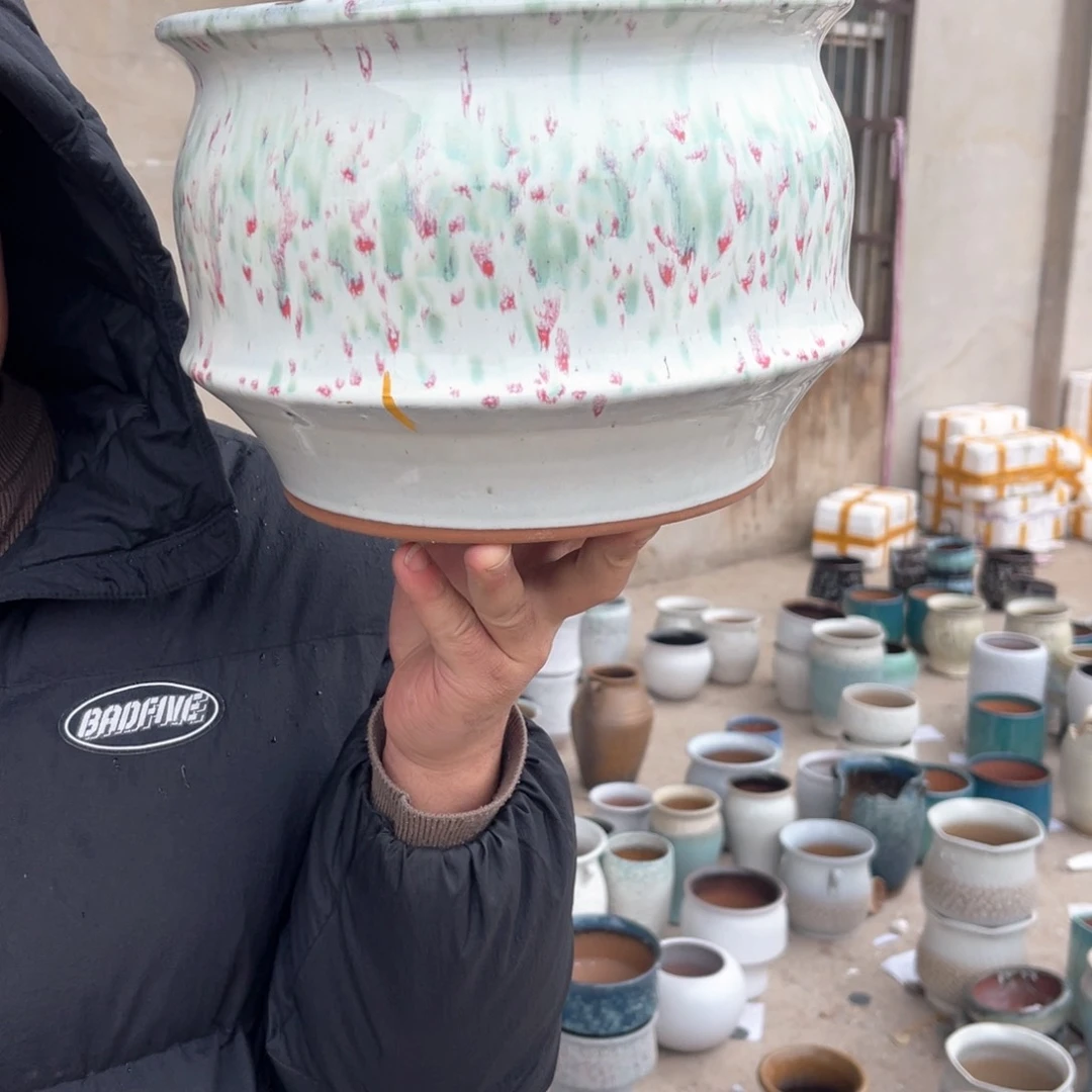 红陶彭于晏花盆0214-1034