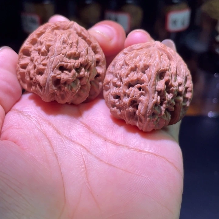 把件文玩核桃三角白38
