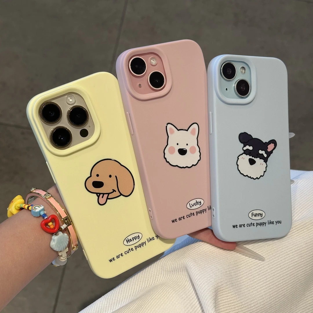 欧克里里可爱小狗适用苹果17promax糯米手机壳vivoppo小米华为p70