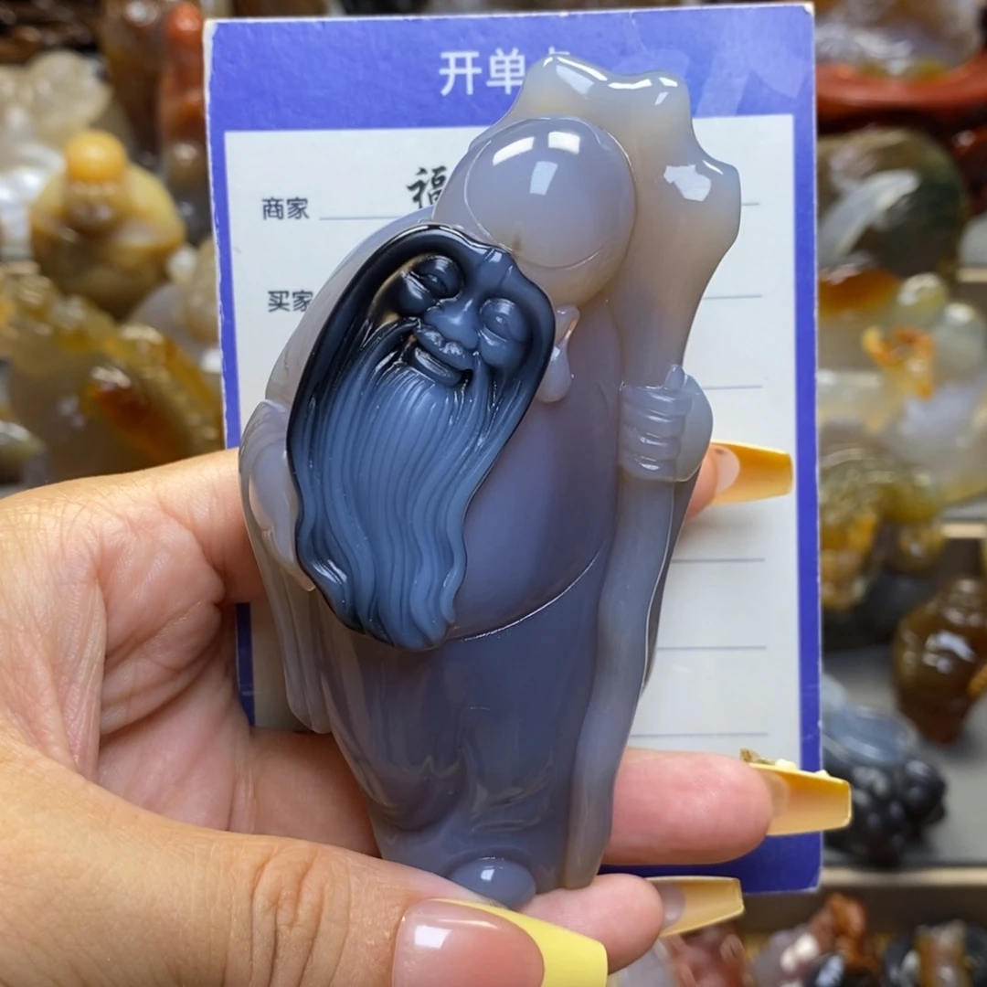 玛瑙/玉髓把件未镶嵌凝*