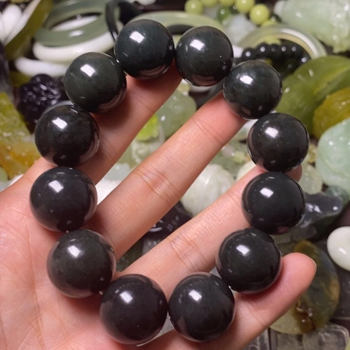 和田玉手串未镶嵌睡*