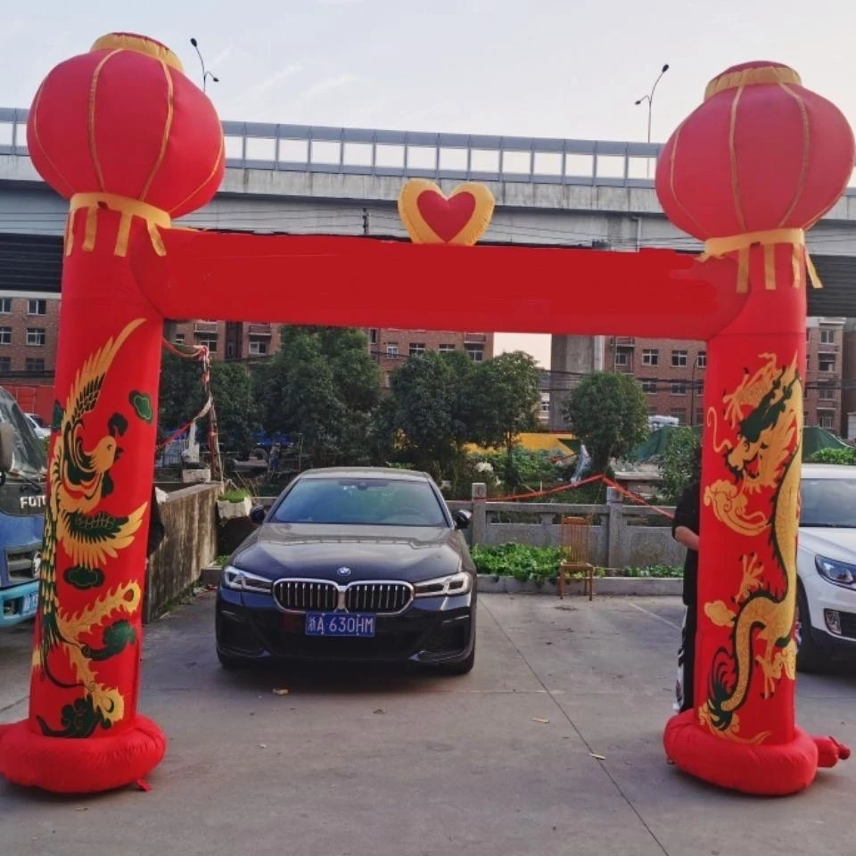 龙凤立柱拱门双喜充气拱门灯笼立柱充气喜庆气模门