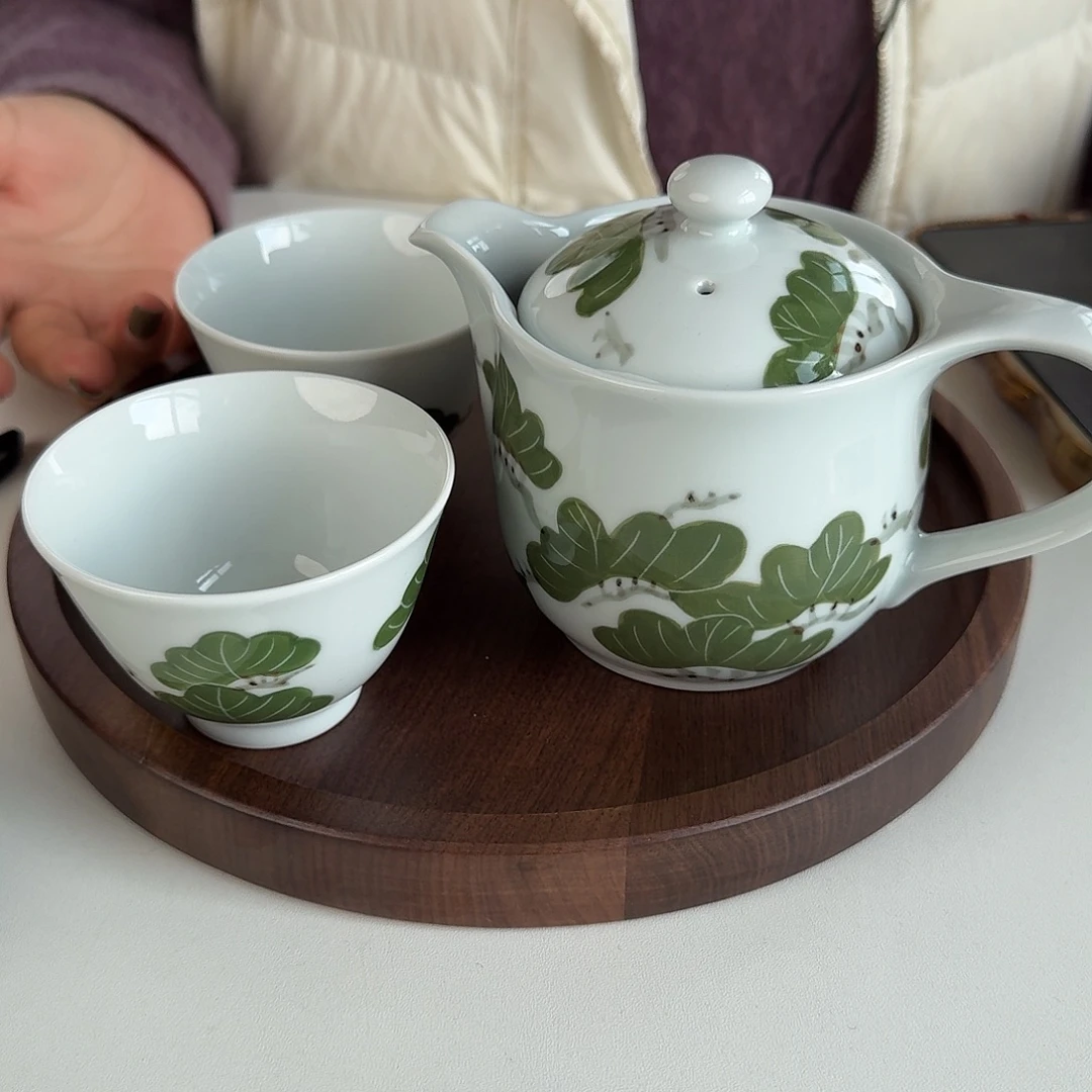 瓷德七窑松绘一壶2杯套装壶容量350ml杯120ml