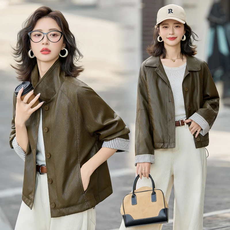 皮衣短外套女装春秋季新款小个子时尚百搭休闲宽松显瘦夹克衫上衣