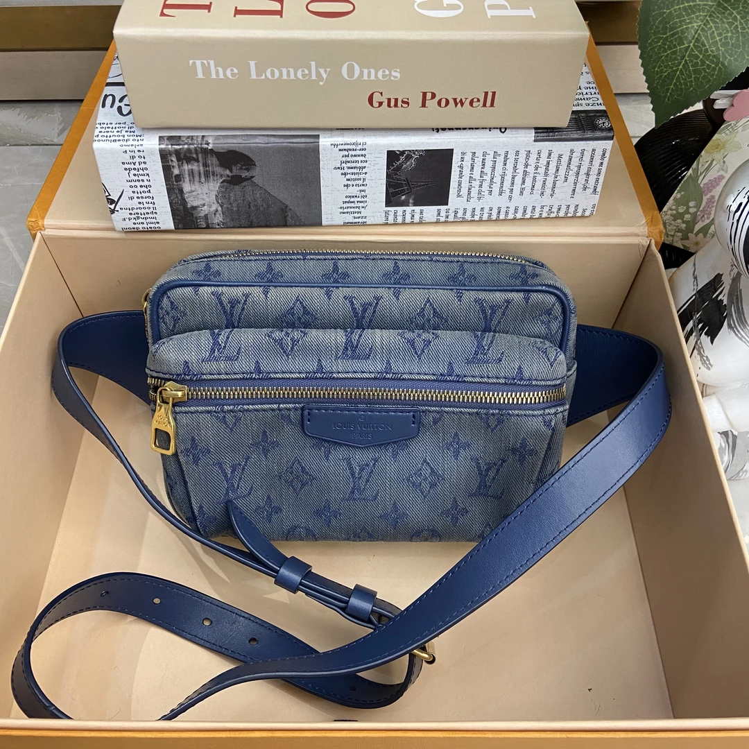 95新 LouisVuitton/路易威登 做旧限定牛仔丹宁outdoor腰包0267