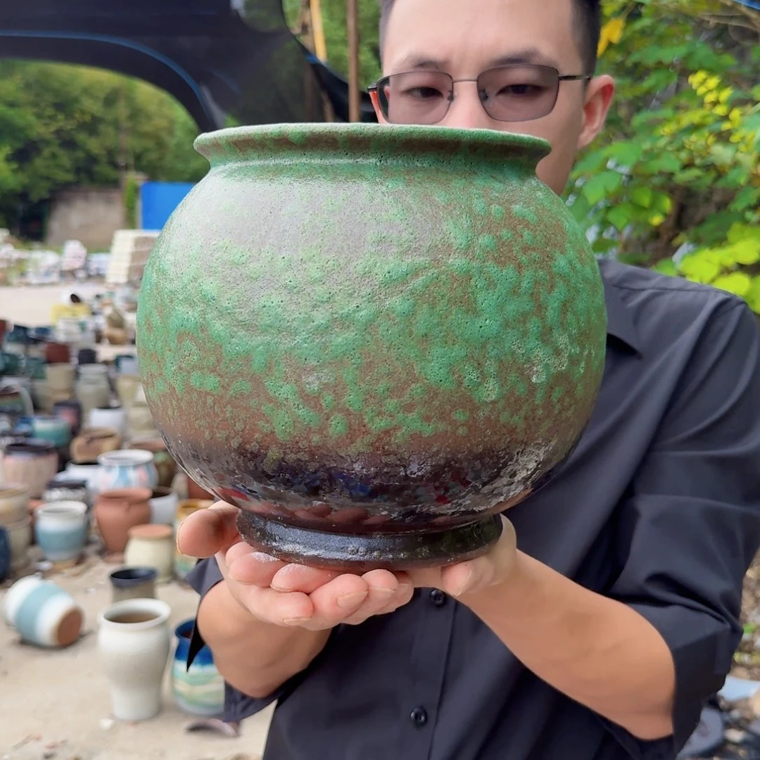 紫砂花盆口16高21（一个球牛油果
