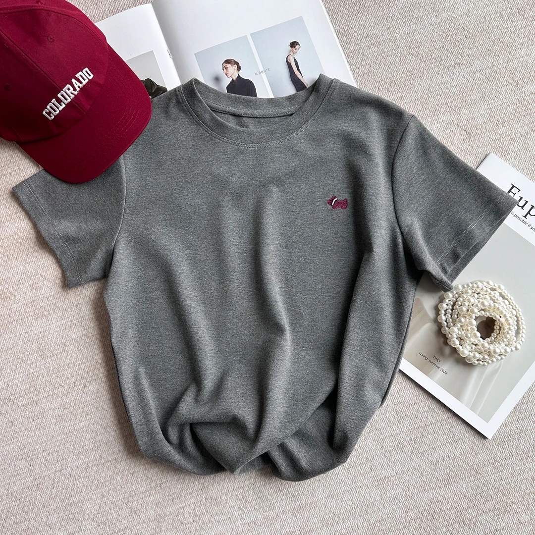 简约舒适可爱刺绣小狗T恤 25 9936