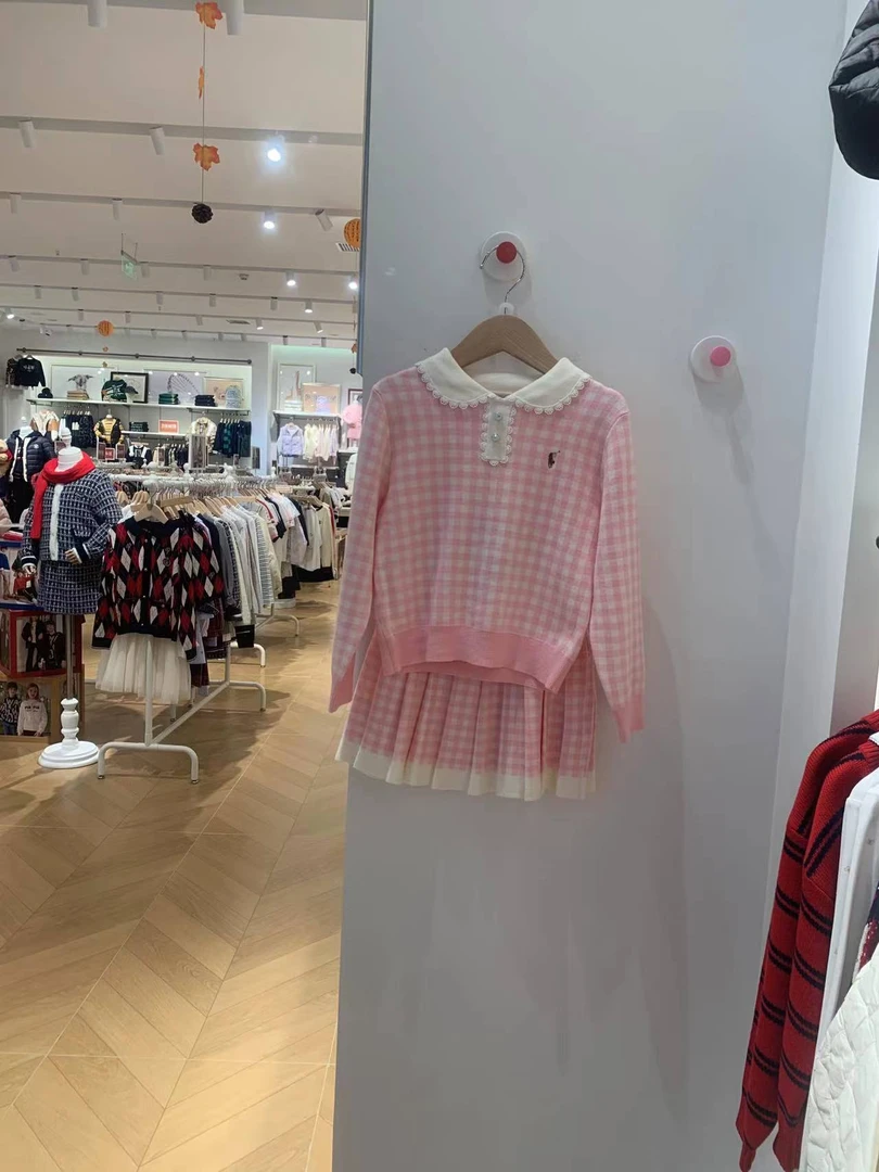 POLOWALK25年新款女童格子套装学院风