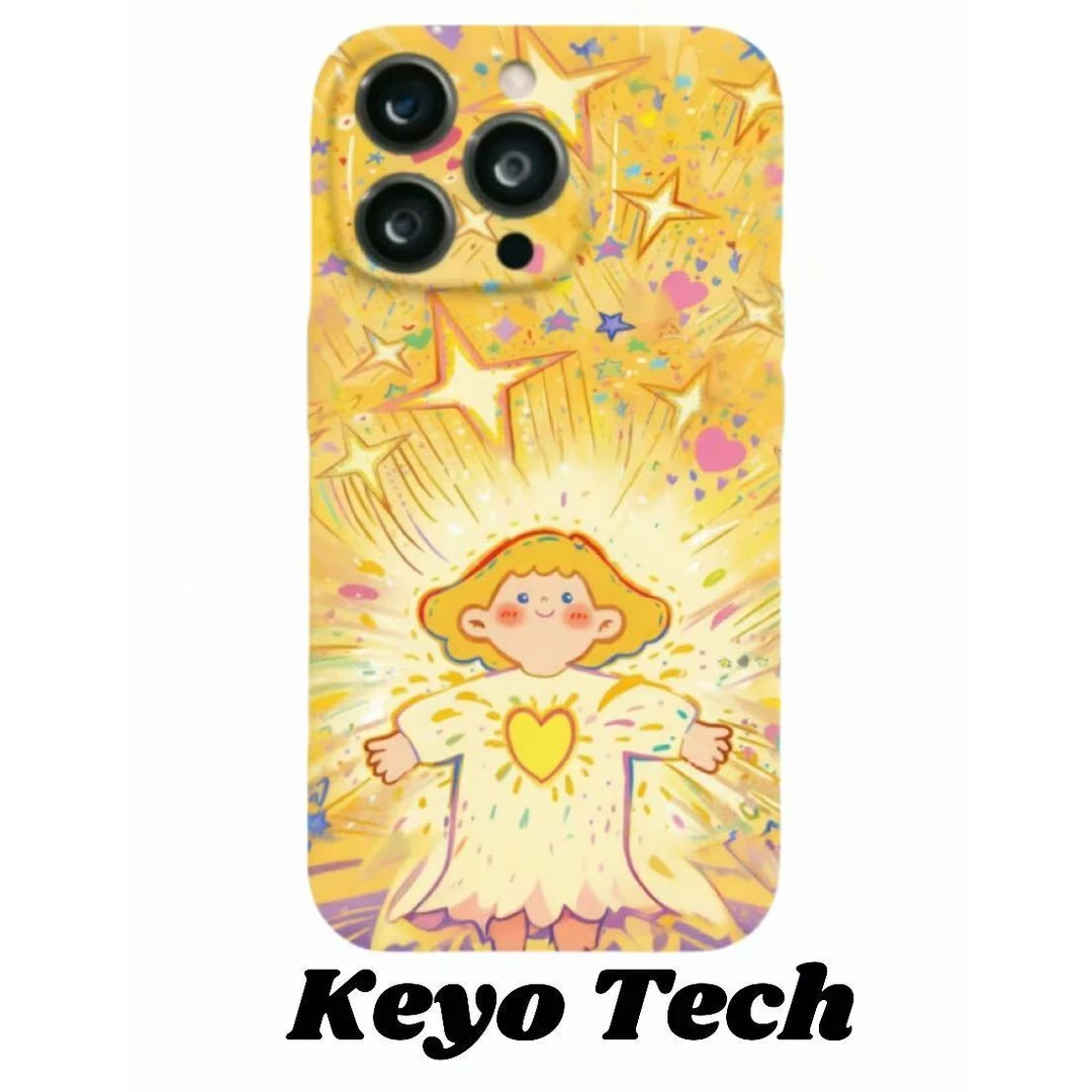 手绘闪光少女拼贴防摔苹果/华为/oppo/小米/Vivo/荣耀菲林软硬壳