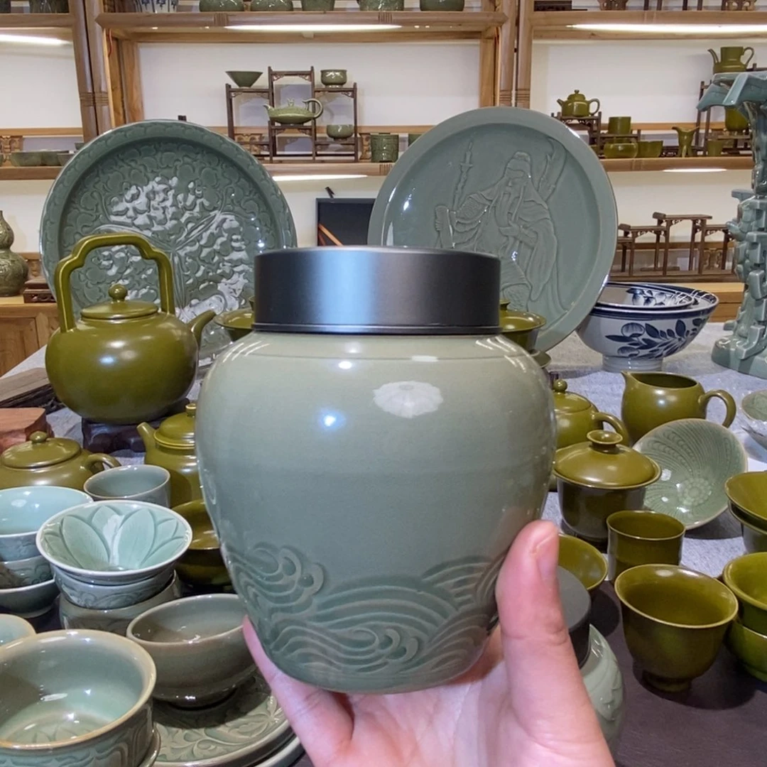 瓷片茶叶罐福利哈哈哈微微瑕