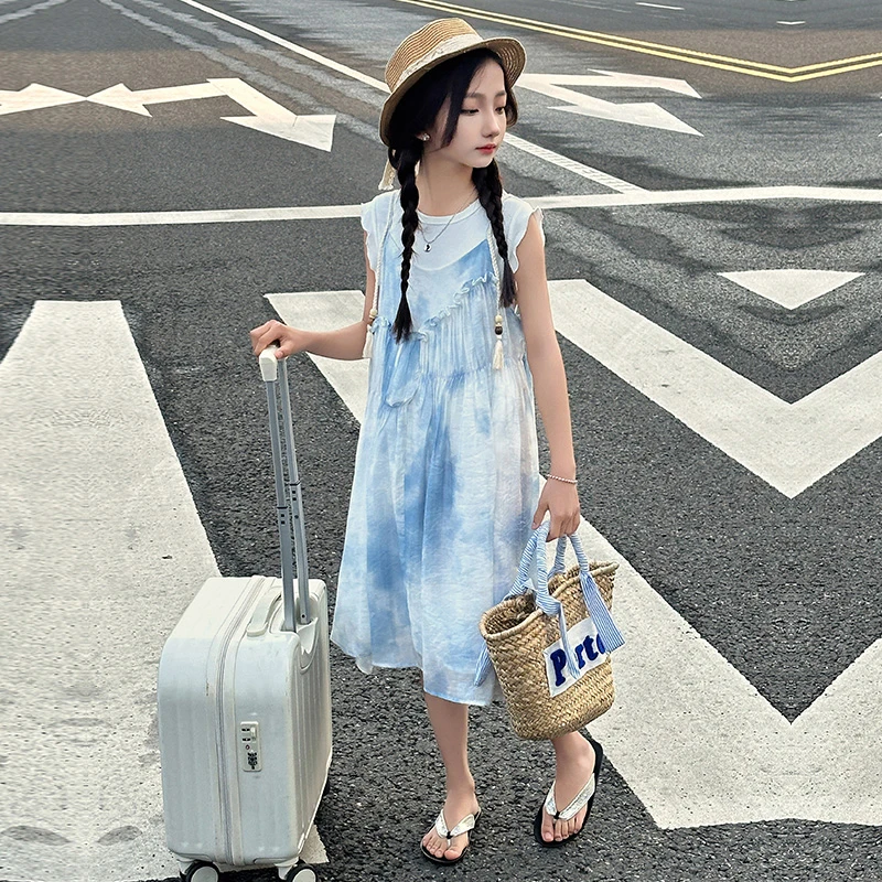 儿童2025独特漂亮裙子小女孩公主裙女童夏季6-12岁潮款高端连衣裙